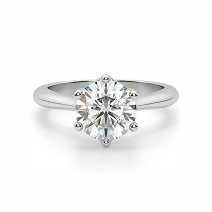 Solitaire Engagement Ring for Women 7mm Cubic Zirconia by Ginger Lyne Collection