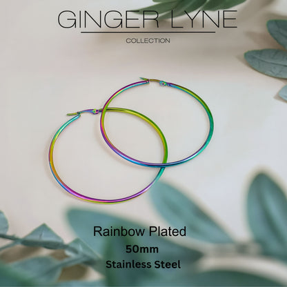 GingerLyneRainbowHoopEarringsforWomenThinLarge50mmStainlessSteel_Rainbow-50-3