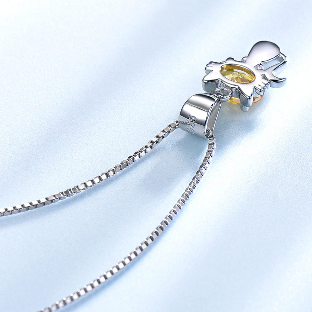 Kitty Cat Necklace for Girls and Women Citrine Sterling Silver Ginger Lyne Collection