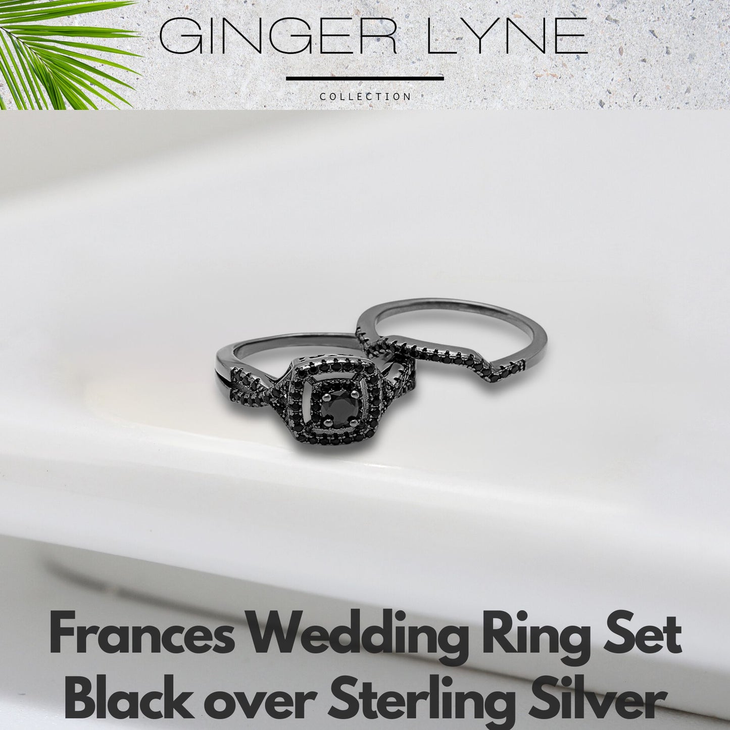 WeddingRingSetforWomenHaloCZWhiteGoldSterlingSilverEngagementRingGingerLyneCollection_Black/Black-2