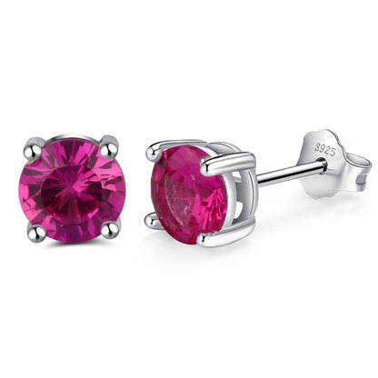 SolitairePinkCZStudEarringsbyGingerLyneSterlingSilver5ACubicZirconia6mm1.68CTW_Pink-1