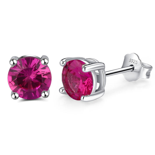SolitairePinkCZStudEarringsbyGingerLyneSterlingSilver5ACubicZirconia6mm1.68CTW_Pink-1