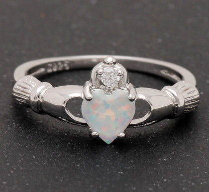 Darlina Engagement Ring for Women Claddagh Crown Fire Opal Ginger Lyne Collection