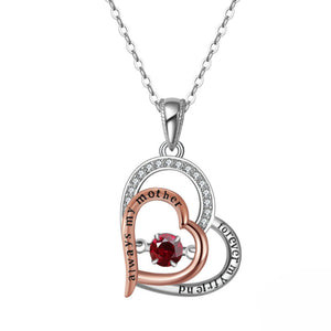 Birthstone Mom Necklace for Mother by Ginger Lyne Sterling Silver Swinging CZ - July