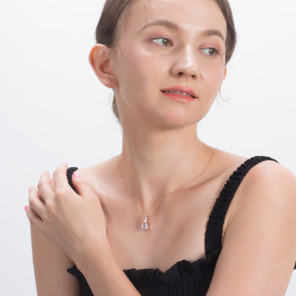 Square Trillion Pendant Necklace for Women Sterling Silver Ginger Lyne Collection - White Gold