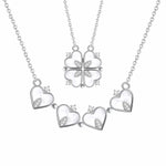 Load image into Gallery viewer, 4 Leaf Clover Heart Pendant Necklace for Women Magnetic Sterling Silver Ginger Lyne Collection - White Gold
