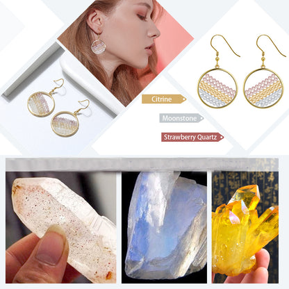 Dangle Earrings Womens Citrine Quartz Moonstone Gemstone Gold Sterling Silver Ginger Lyne Collection