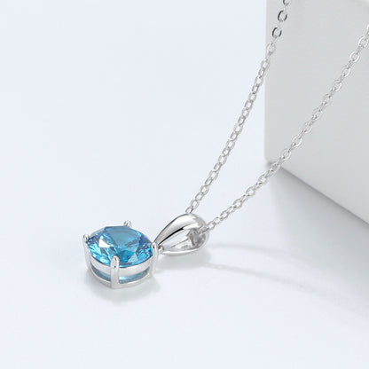 Solitaire Birthstone Necklace for Women Cz Sterling Silver Ginger Lyne Collection