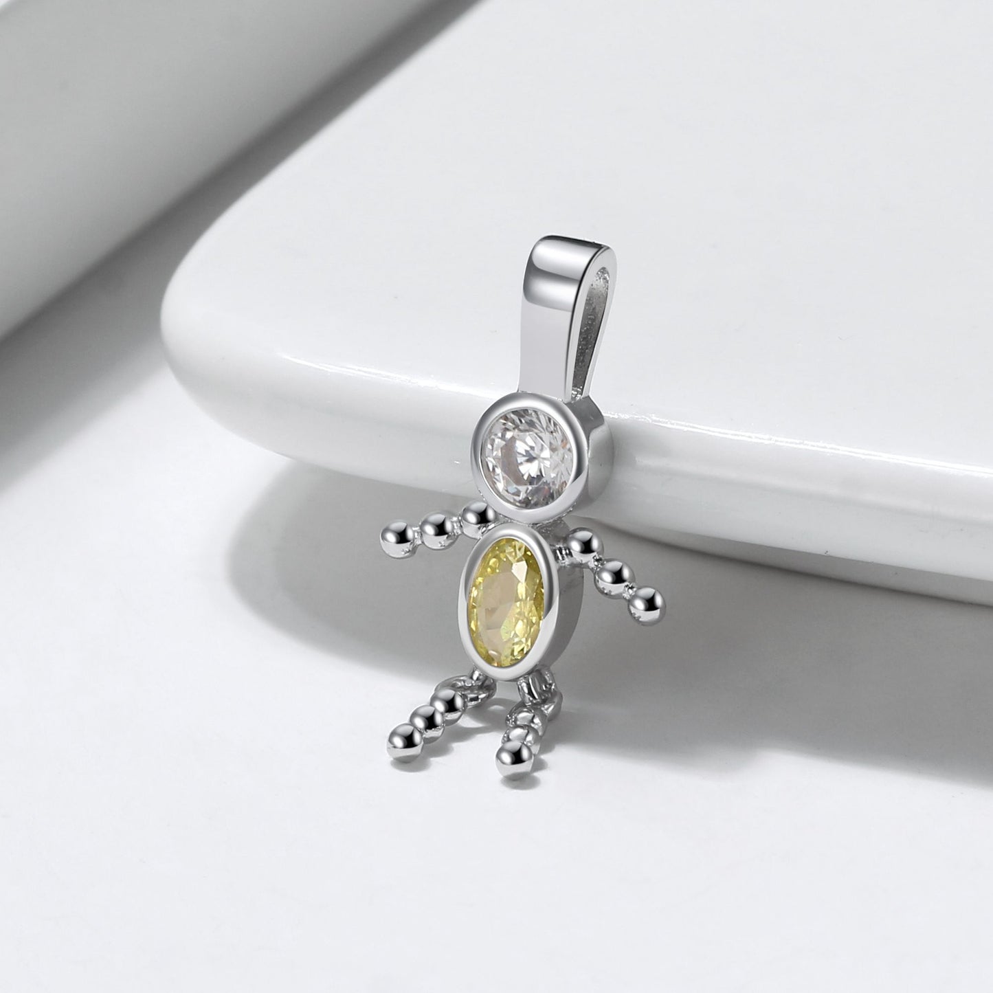 Baby Boy or Girl Birthstone Charm for Mom Kids for Family Tree Grandma Necklace by Ginger Lyne CZ Sterling Silver