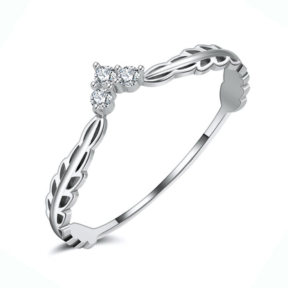 Leaf Enhancer Anniversary Band Ring Women Sterling Silver Ginger Lyne Collection