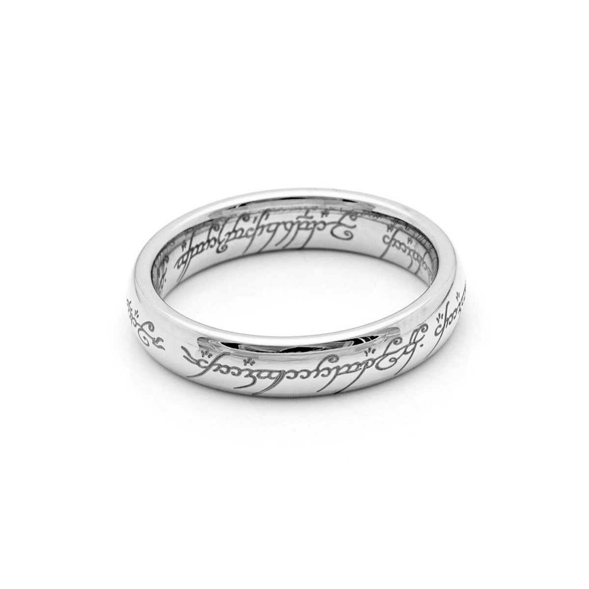4mmSilverToneTungstenCarbideWeddingBandRingComfortFitSize10AnniversaryGiftforWomenbyGingerLyne_4mmSilver-5