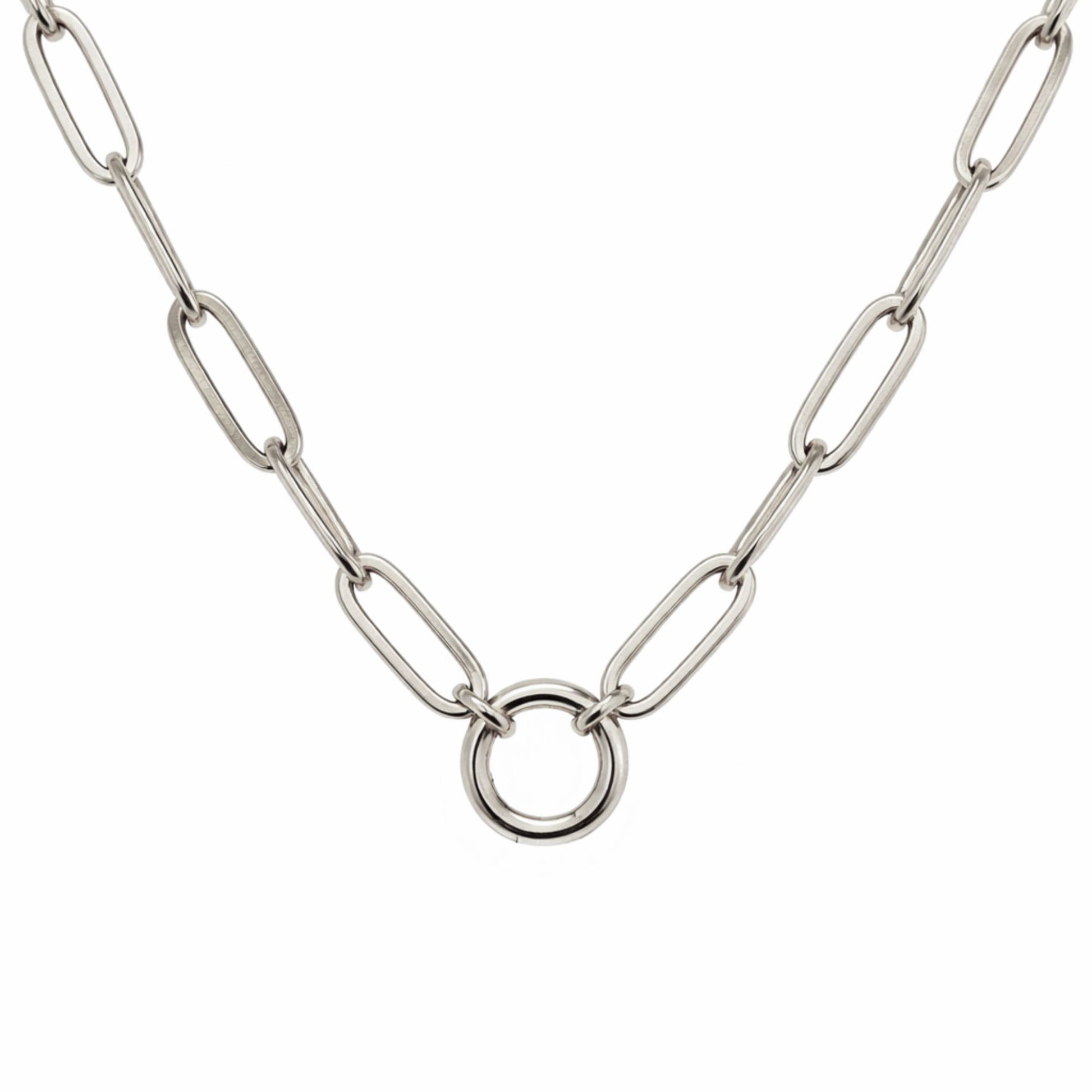 CarabinerCharmNecklaceforWomenPaperclipChainRoundCarabinerHolderStainlessSteelbyGingerLyne_Gold-5