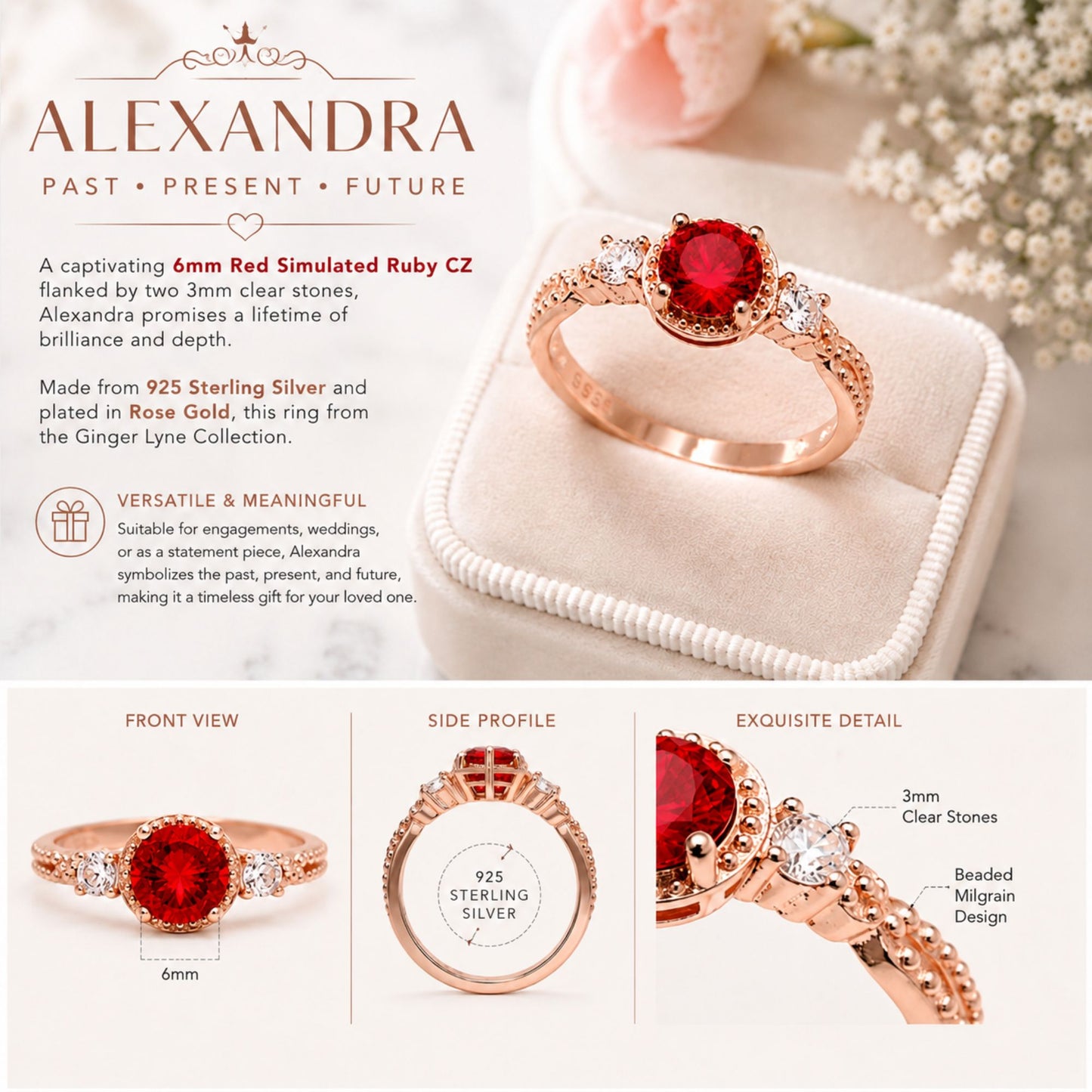 AlexandraBirthstoneRingRoseGoldPlatedSterlingSilverRedCZWomensGingerLyne_Red-5