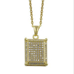 Load image into Gallery viewer, Angelica Pave Pendant Necklace for Women by the Ginger Lyne Collection - 14KT Yellow Gold Plated Cubic Zirconia- Elegant Square Statement Piece Fashion Jewlelry - Gold
