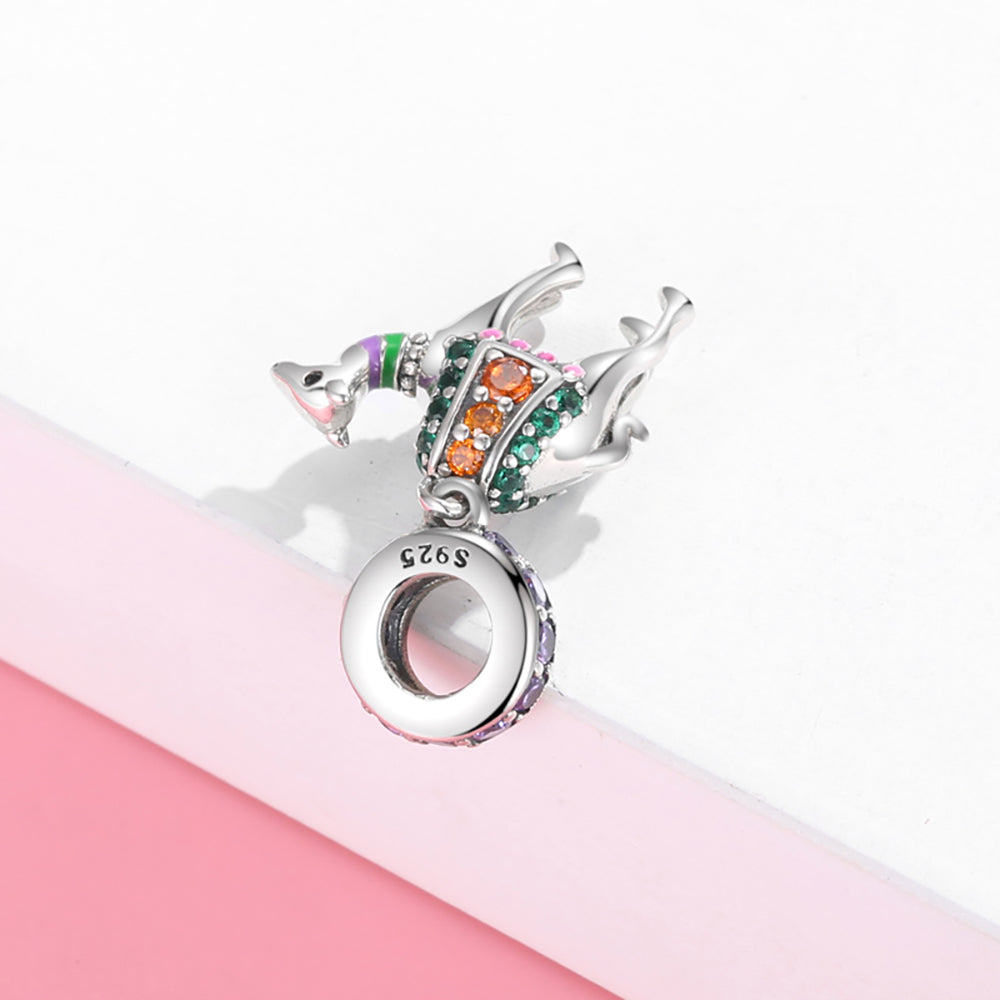 Camel Charm European Bead Multi Color Cz Sterling Silver Ginger Lyne Collection