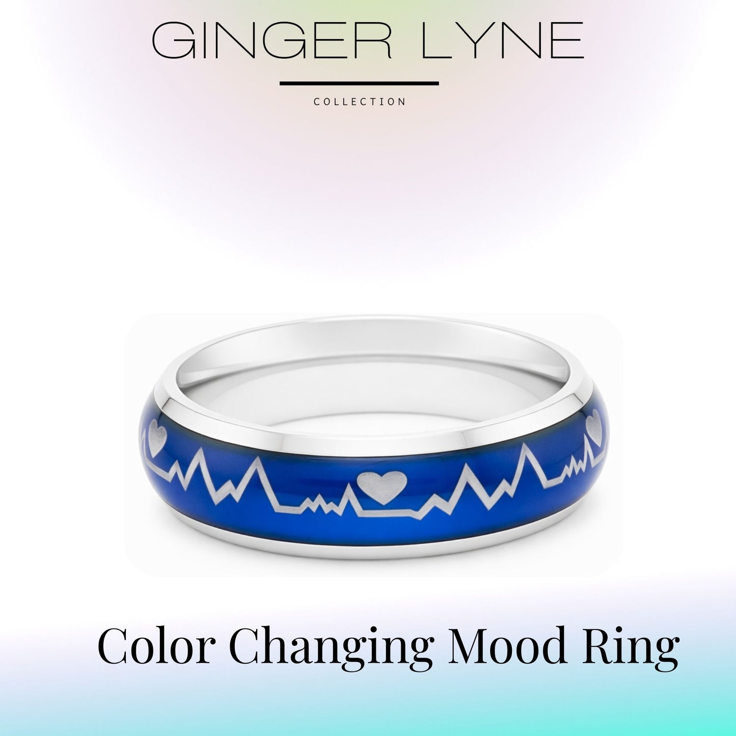 HeartbeatMoodRingWeddingBandforWomenorMen6mmStainlessSteelGingerLyneCollection_Silver-3