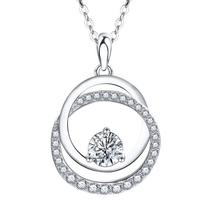 Gala Infinity Pendant Necklace Womens Sterling Silver CZ Ginger Lyne Collection