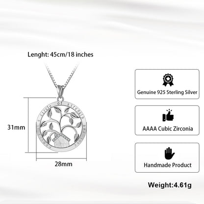 Family Tree Pendant Necklace Sterling Silver Cz Women Ginger Lyne Collection