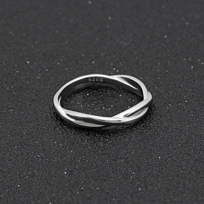 Aurora Wedding Band Ring Women Men Twist Sterling Silver Ginger Lyne Collection