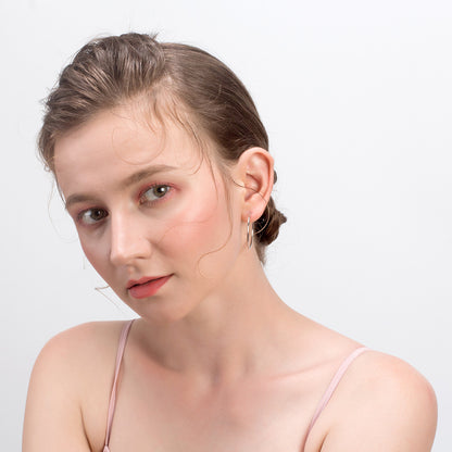 Thin Hoop Earrings for Women Classic Thin Sterling Silver Womens Ginger Lyne Collection - 40mm-Silver