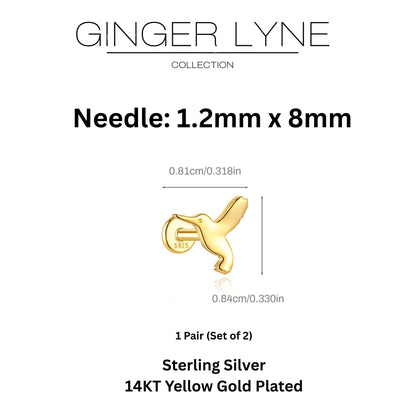 HummingbirdFlatBackEarringsforCartilageHelixTragusLobe14ktGoldPlatedSterlingSilverPairbyGingerLyne_Gold-5