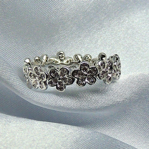 Erica Flower Cubic Zirconia Anniversary Wedding Band Ring Ginger Lyne Collection - 10