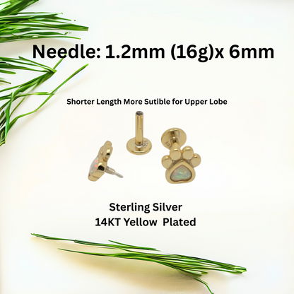 DogPawHeartFlatBackOpalEarringsforCartilageUpperLobe16gSterlingSilverStudsPairbyGingerLyne_White-5