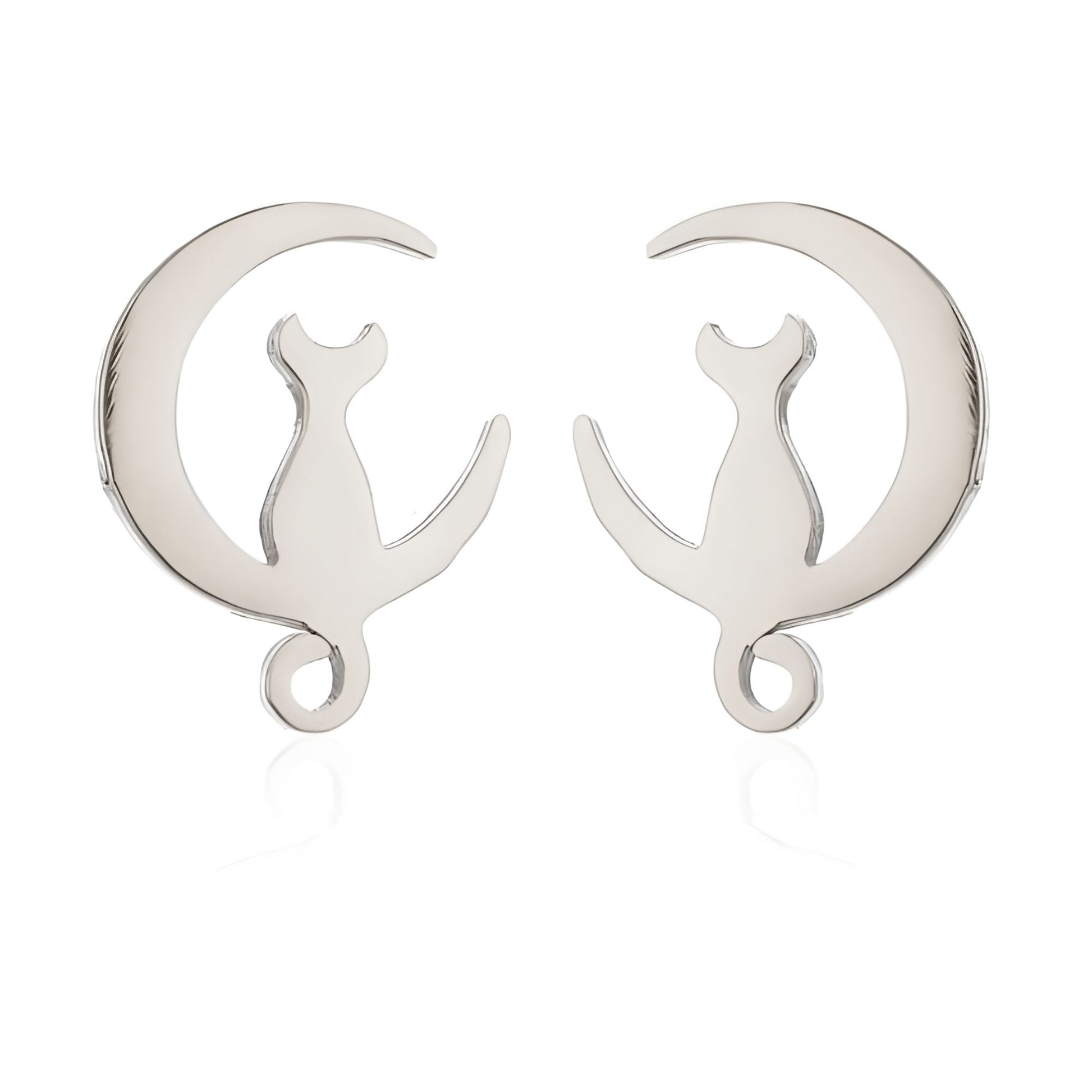 GingerLyneCatMoonEarringsforWomenStainlessSteelKittyStudsPetJewelryGiftsforHer_SilverTone-1