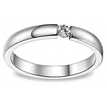 SilverToneWeddingBandRingforWomenorMen3mmStainlessSteelCZGingerLyneSize11.5_Silver-1