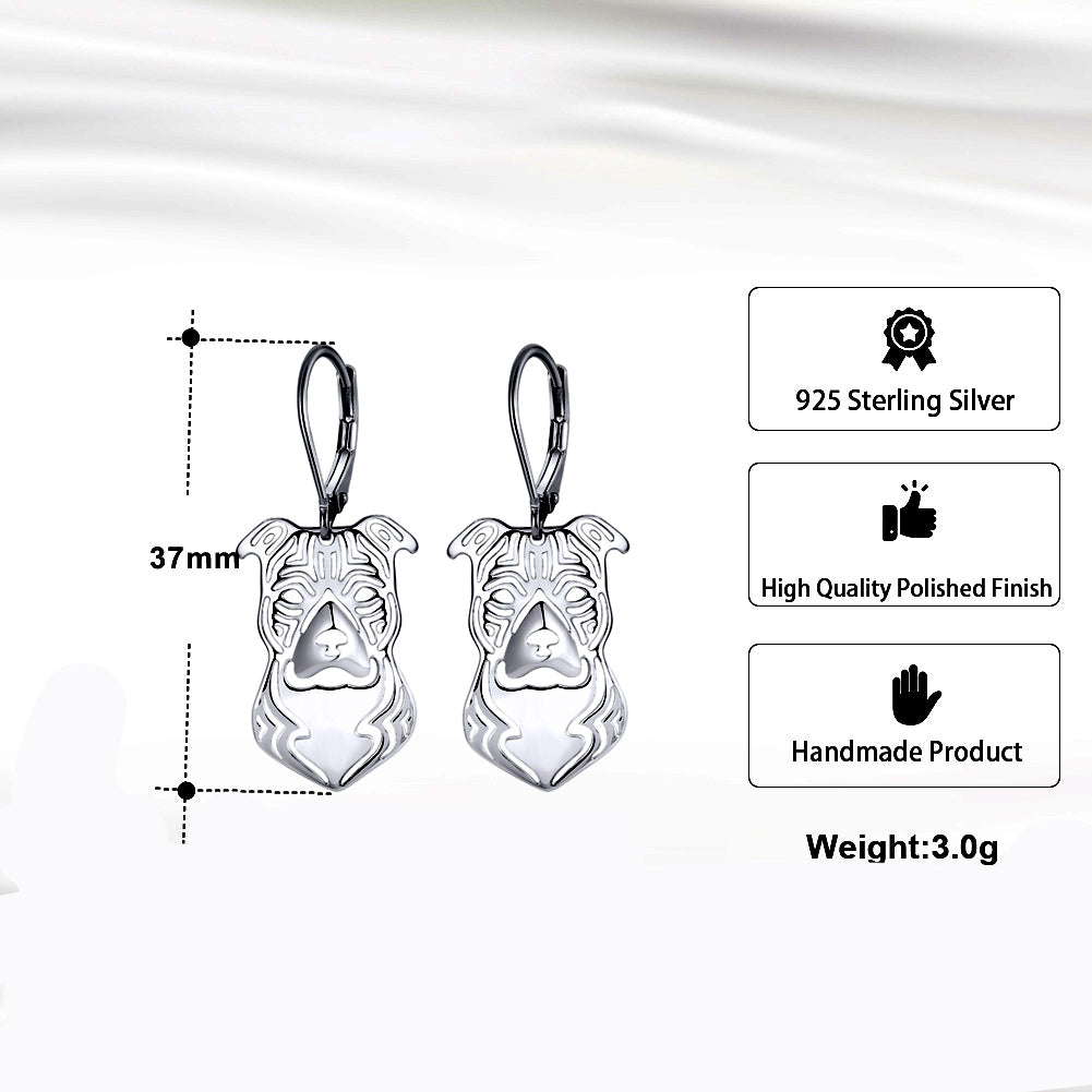 Pit Bull Staffordshire Terrier Dog Necklace Set Silver Womens Ginger Lyne Collection - Stafford Set