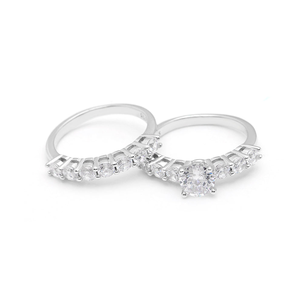 CarlaBridalSetSterlingSilverWomenCZEngagementRingBandGingerLyneCollection_Silver-6