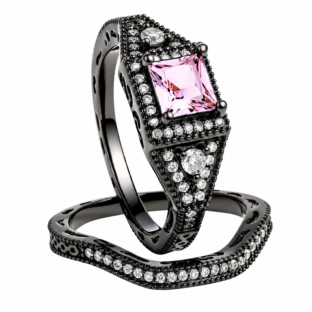 DanielleWeddingRingSetforWomenCZBlackEngagementGingerLyneCollection_Pink-1