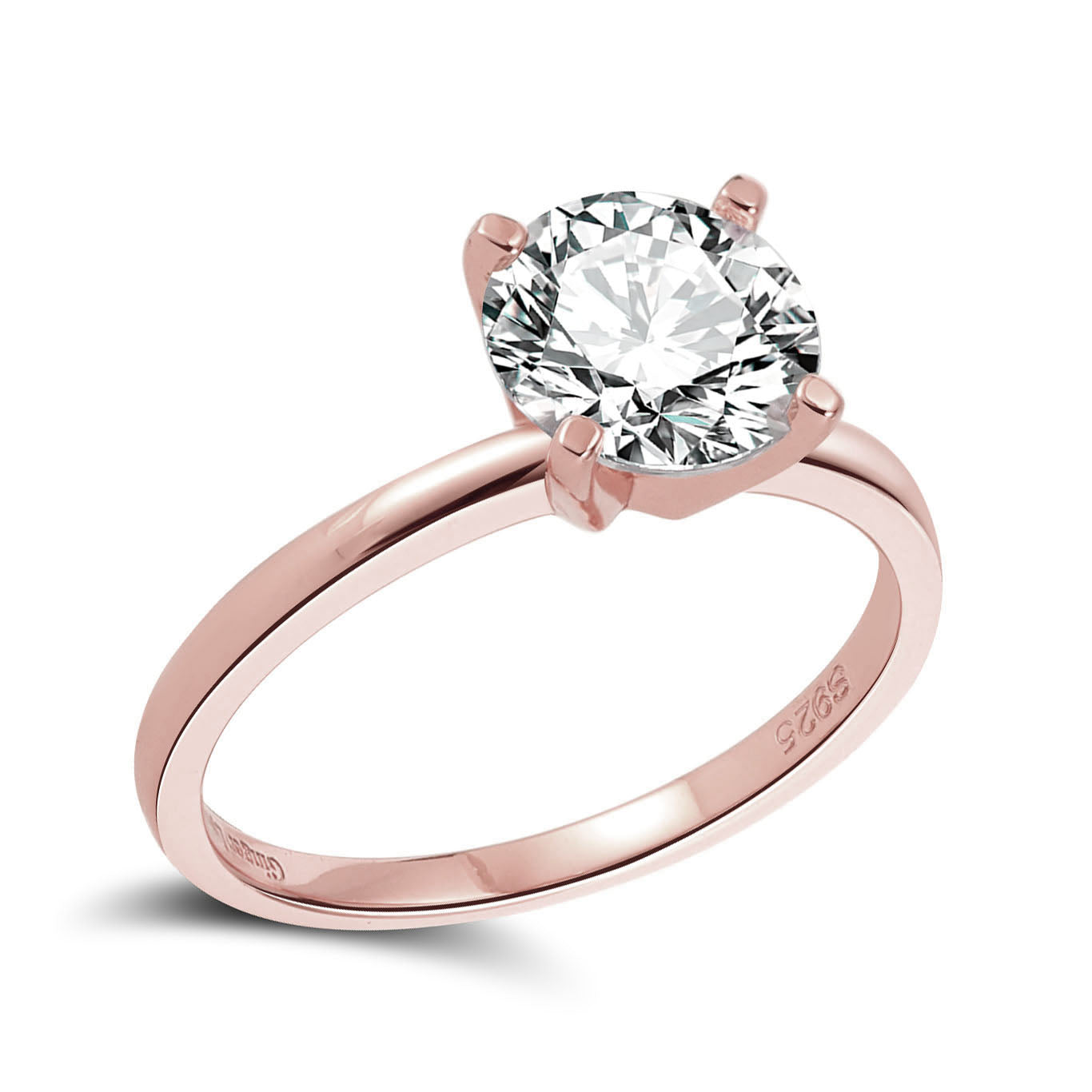 Amore Engagement Ring Women 3Ct Topaz Rose Sterling Silver Ginger Lyne Collection - Rose 3Carat,9