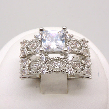 TorreyaWeddingRingSetforWomenPrincessEngagementMatchingBandGingerLyneCollection_Silver-3