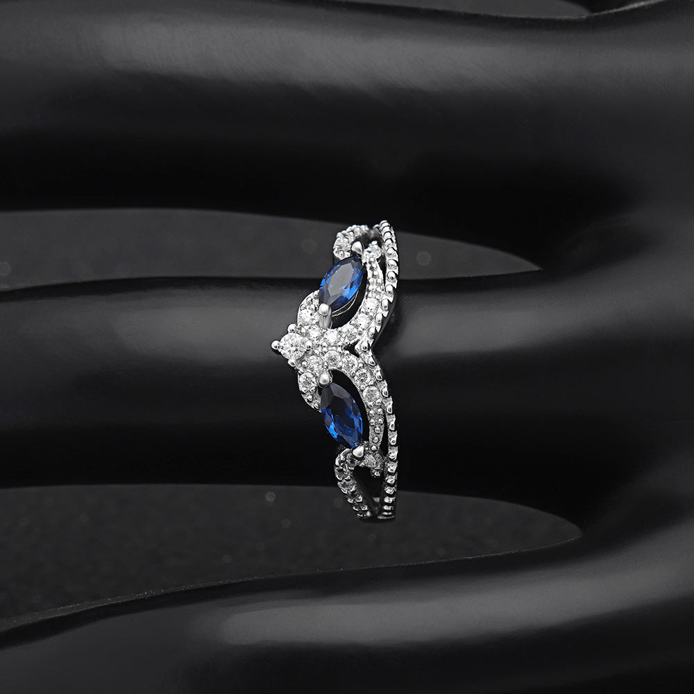 AnsleyAnniversaryRingSterlingSilverBlueCubicZirconiaGingerLyneCollection_Blue-3