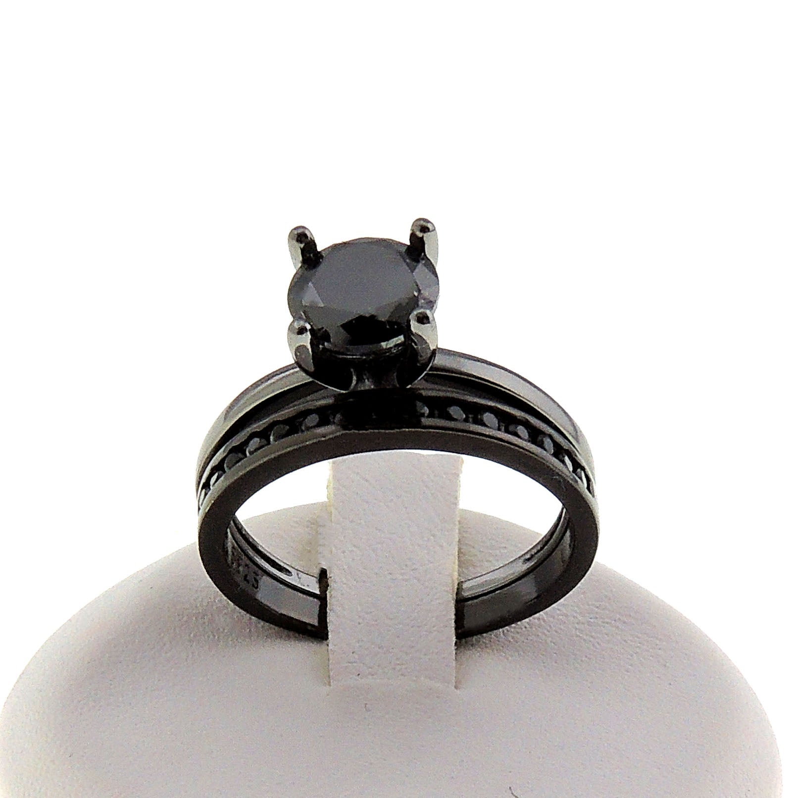 EnvyWeddingRingSetforWomen1.25CtSolitaireEngagementMatchingBandGingerLyneCollection_Black/BlackSet-2