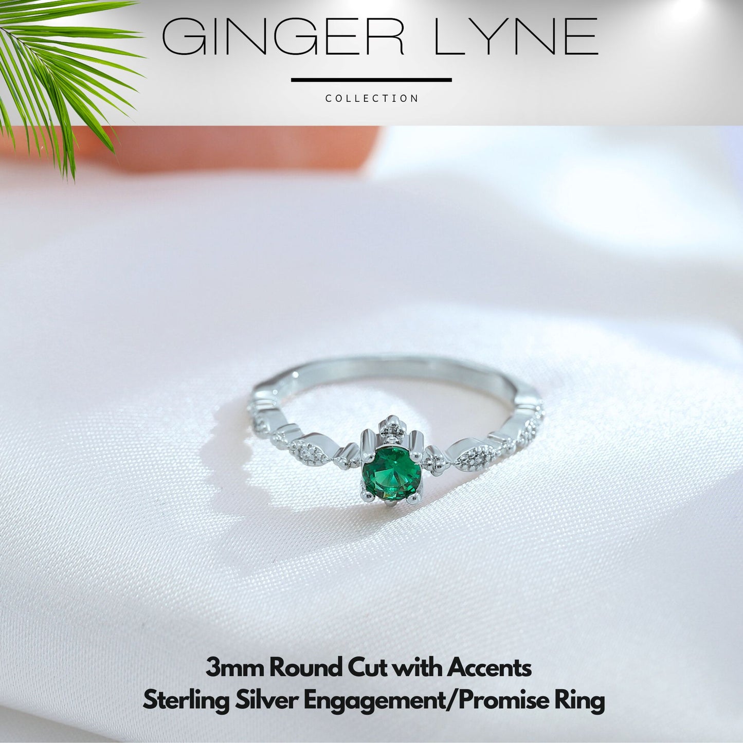 ThaliaBirthstoneEngagementRingSterlingSilverCzWomenGingerLyneCollection_Green-Silver-2