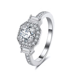 Load image into Gallery viewer, Julieanna Halo Engagement Ring Cz Sterling Silver Womens Ginger Lyne Collection - 10
