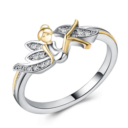 Fairy Wings Angel Ring Cz Gold Plated Girls Ginger Lyne Collection