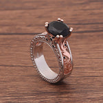 Load image into Gallery viewer, Nadia Engagement Ring Black Cz Rose Gold Plated Womens Ginger Lyne Collection - Black/Silver,11
