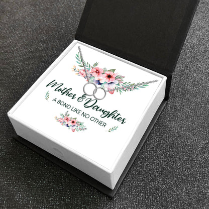Mother Daughter Greeting Card Sterling Silver Linked Circles Necklace for Women Ginger Lyne Collection - GC-197