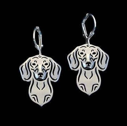 Dachshund Dog Sterling Silver Earrings Necklace Set Women Ginger Lyne Collection - Earrings Only