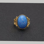 Load image into Gallery viewer, Alberta Simulated Blue Fire Opal Ring Womens by Ginger Lyne Collection - 10
