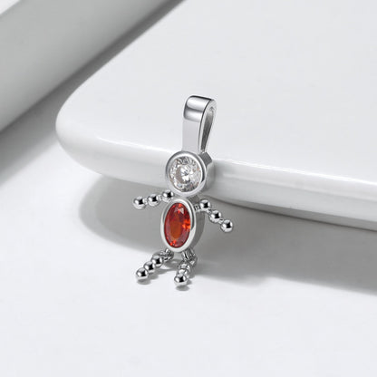 Baby Boy or Girl Birthstone Charm for Mom Kids for Family Tree Grandma Necklace by Ginger Lyne CZ Sterling Silver