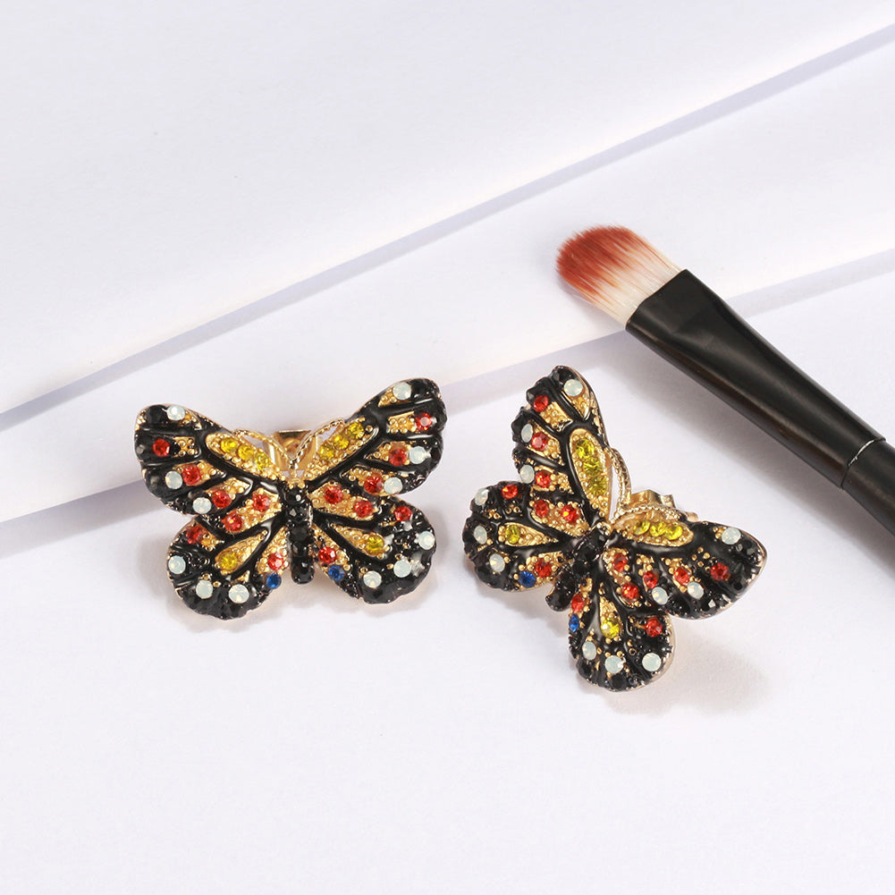 ButterflyStudEarringsforWomenCubicZirconiaGingerLyneCollection_Red-2