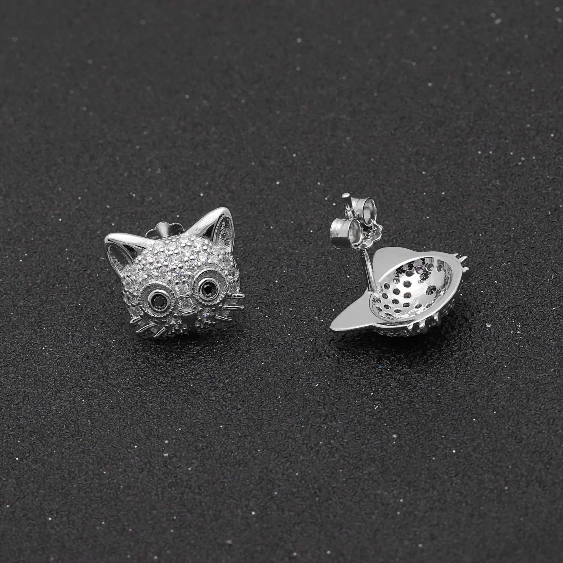 KittyCatStudEarringsforWomenCZSterlingSilverGingerLyneCollection_Silver-3