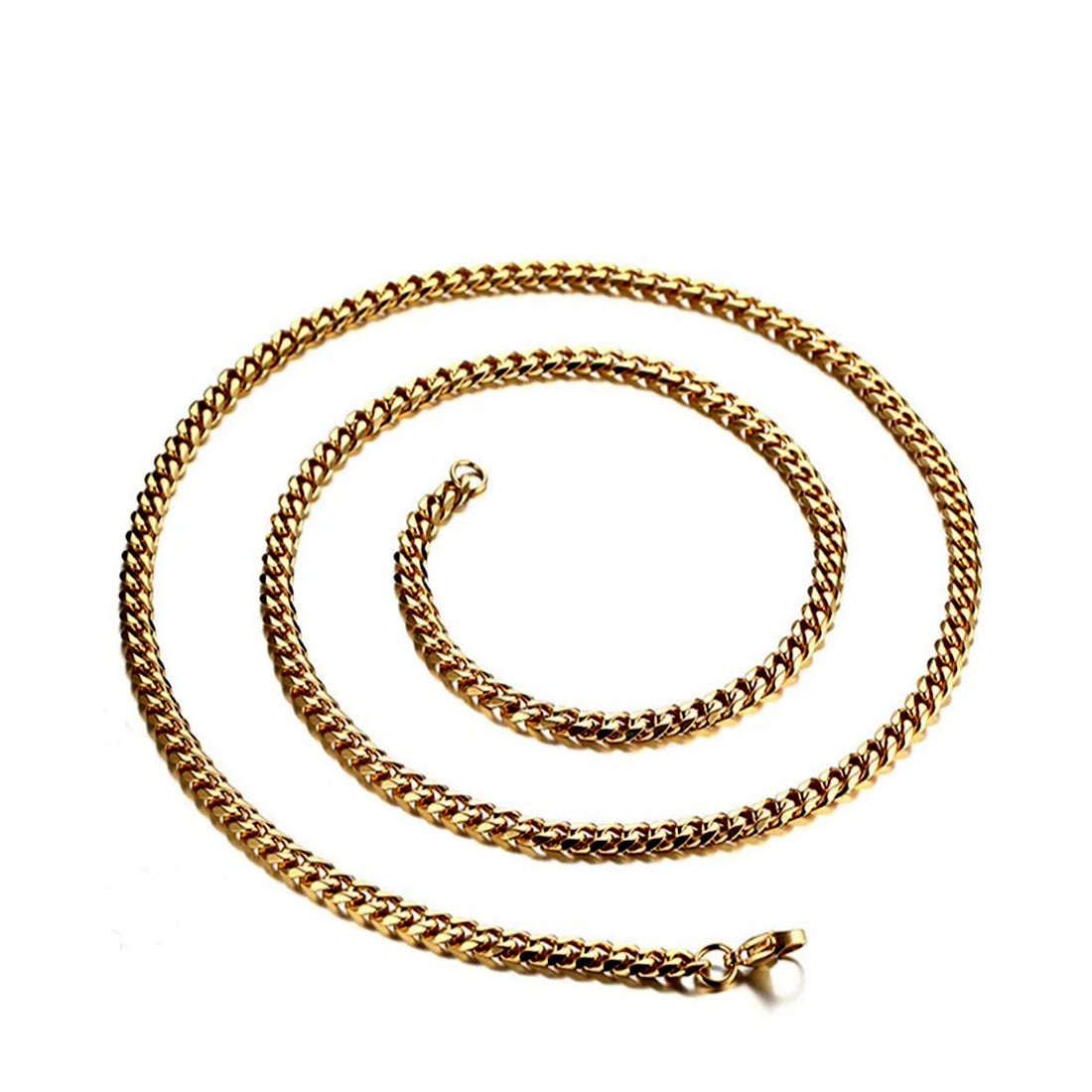 Cuban Link Chain Necklace Gold Stainless Steel Hip Hop Men Women Ginger Lyne Collection - Gold-6mm-18