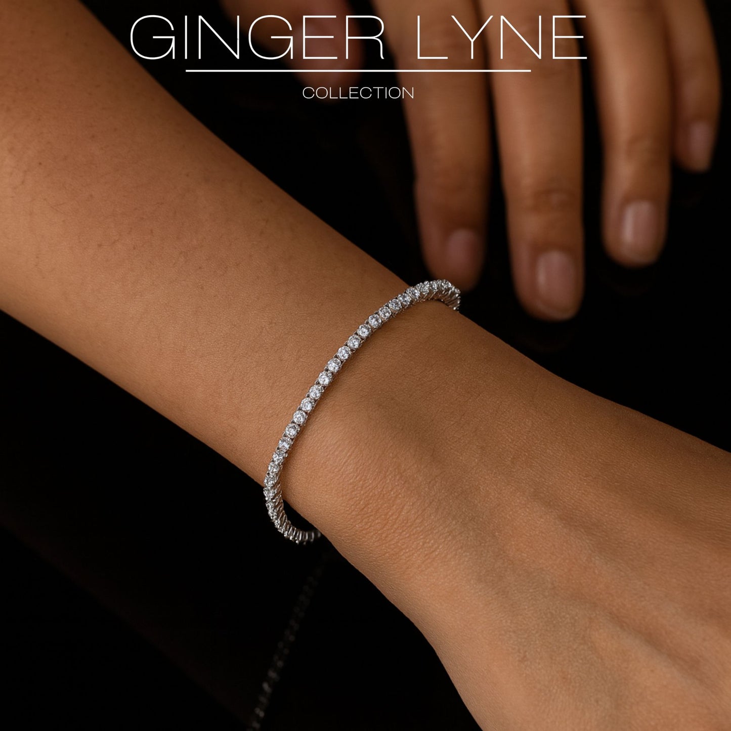 Classic Tennis Bracelet for Women Sterling Silver 3mm Cubic Zirconia 8"  Ginger Lyne Collection - 3mm 8" Length
