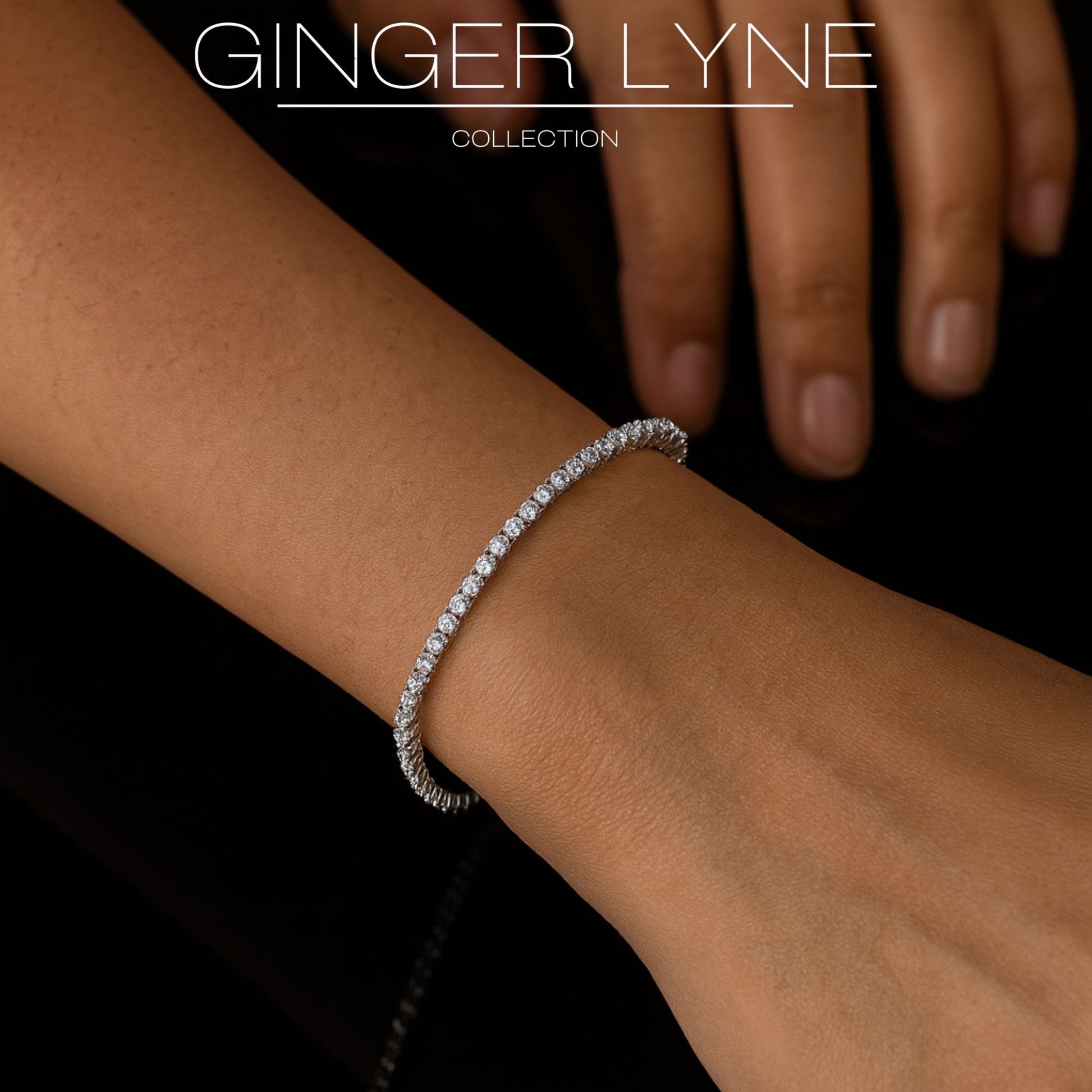 Classic Tennis Bracelet for Women Sterling Silver 3mm Cubic Zirconia 8"  Ginger Lyne Collection - 3mm 8" Length