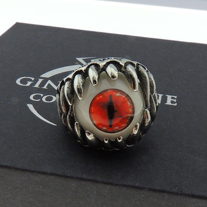 EvilEyeEyeballRingforMenorWomenStainlessSteelBikerGingerLyneCollection_Red-2